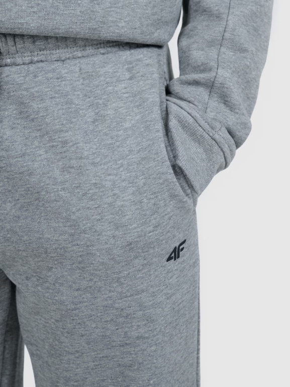 Chłopięce spodnie dresowe 4F 4FJRAW25TTROM1670 - szare