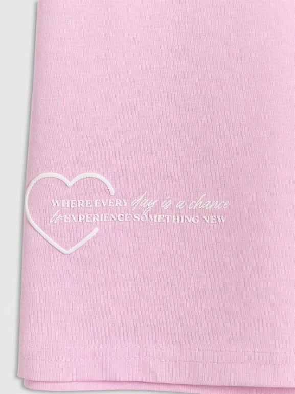 Dziewczęcy t-shirt oversize z nadrukiem 4F 4FJRAW25TTSHF3187 - różowy