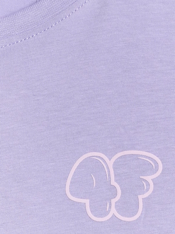 Dziewczęcy t-shirt z nadrukiem 4F 4FJRAW25TTSHF3199 - fioletowy