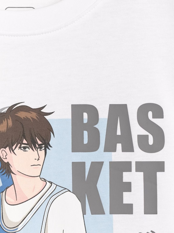 Chłopięcy t-shirt oversize z nadrukiem 4F 4FJRAW25TTSHM3062 - biały