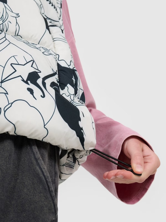 Dziewczęcy bezrękawnik puchowy 4F 4FJRAW25TVJAF320 - biały