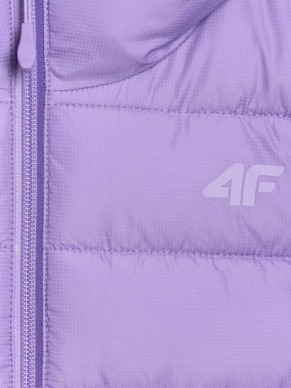 Dziewczęcy bezrękawnik pikowany 4F 4FJRAW25TVJAF322 - fioletowy