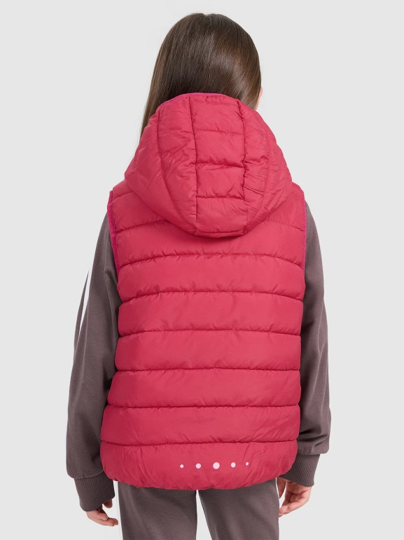 Dziewczęcy bezrękawnik pikowany 4F 4FJRAW25TVJAF322 - różowy