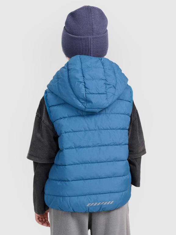 Chłopięcy bezrękawnik pikowany 4F 4FJRAW25TVJAM324 - niebieski