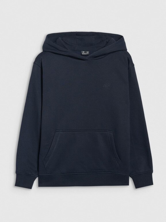 Dziewczęca bluza nierozpinana z kapturem 4F 4FJRMM00TSWSF2465 - granatowa