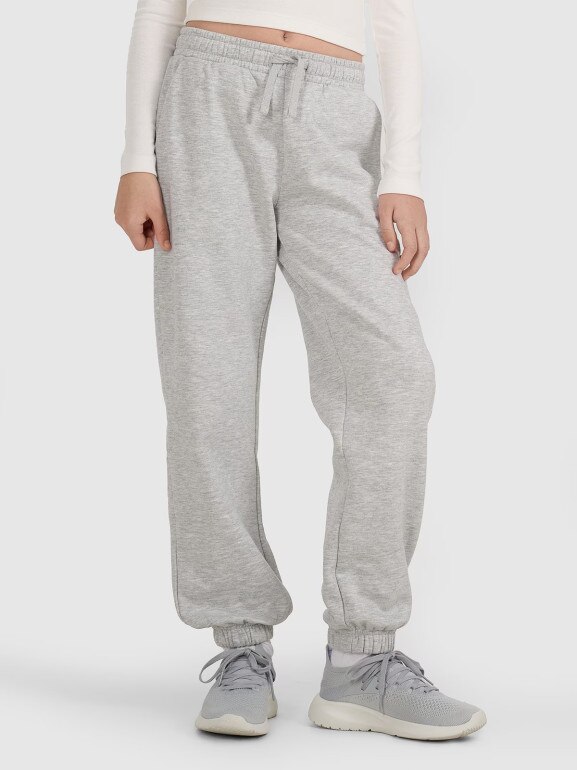 Dziewczęce spodnie dresowe joggery 4F 4FJRMM00TTROF1615 - szare