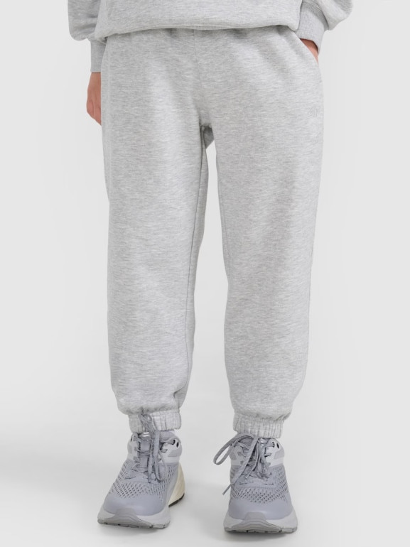Chłopięce spodnie dresowe joggery 4F 4FJRMM00TTROM1628 - szare