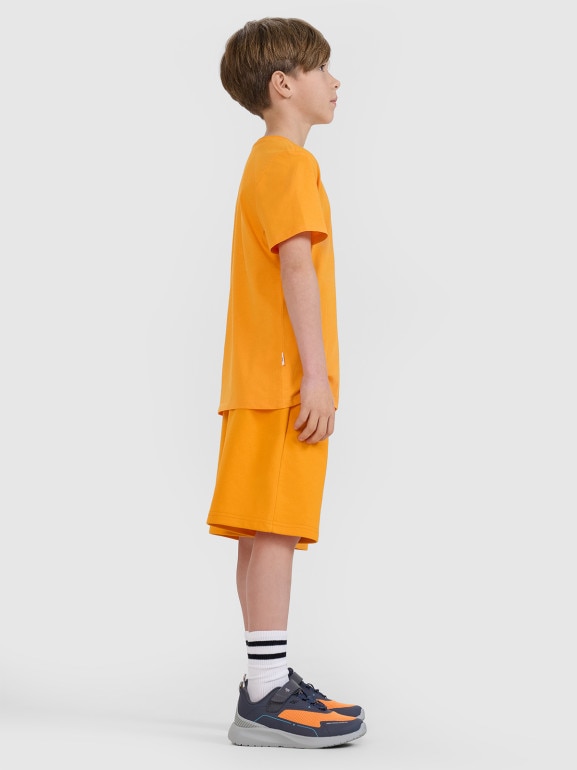 Chłopięce spodenki dresowe 4F 4FJRSS25TSHOM684 - pomarańczowe