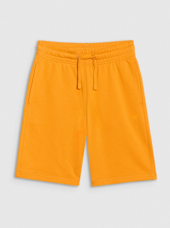 Chłopięce spodenki dresowe 4F 4FJRSS25TSHOM684 - pomarańczowe