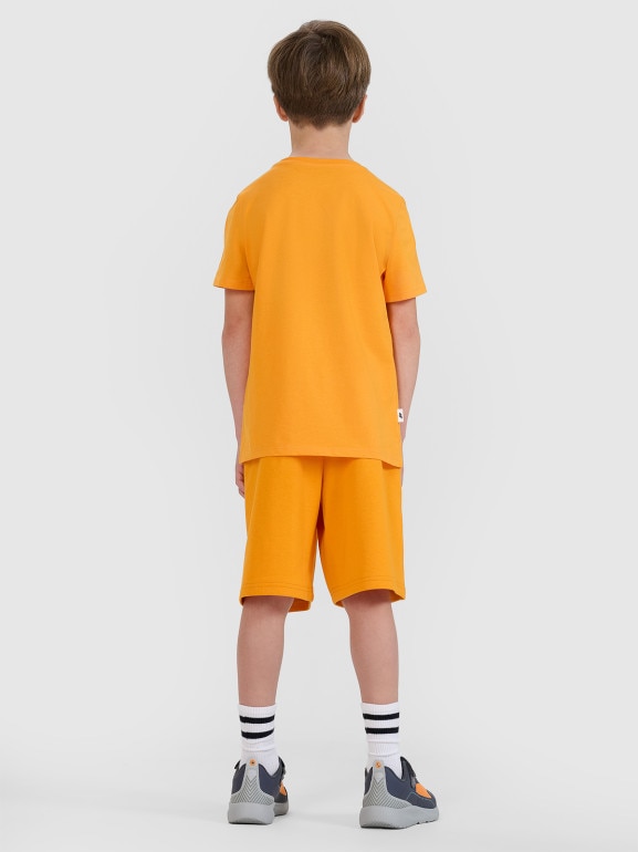 Chłopięce spodenki dresowe 4F 4FJRSS25TSHOM684 - pomarańczowe