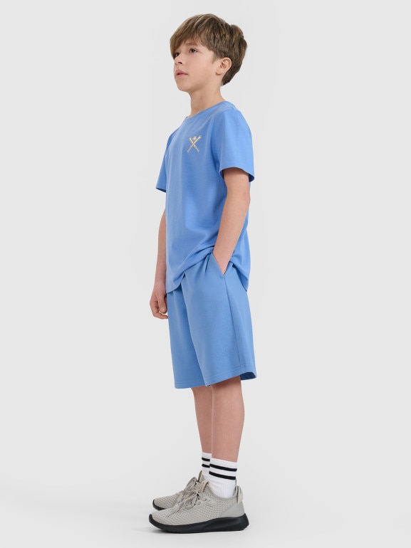 Chłopięce spodenki dresowe 4F 4FJRSS25TSHOM685 - niebieskie