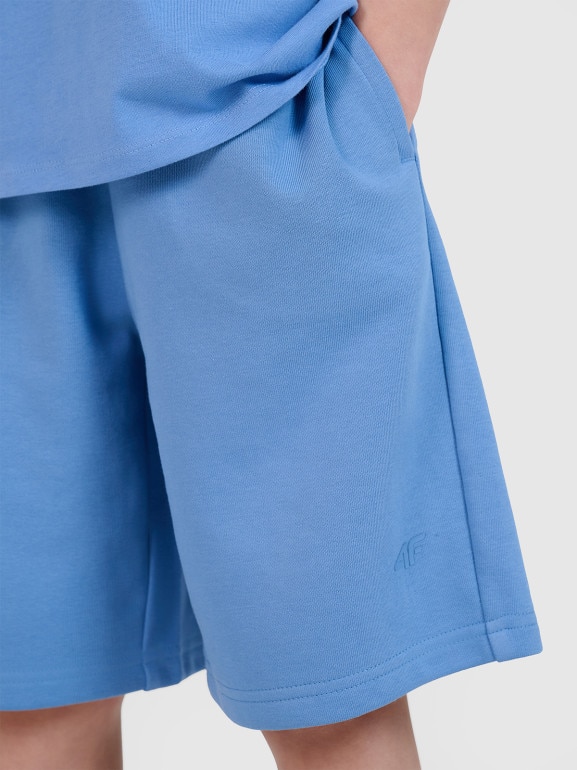 Chłopięce spodenki dresowe 4F 4FJRSS25TSHOM685 - niebieskie
