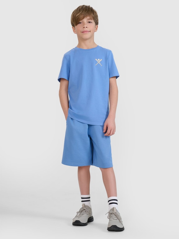 Chłopięce spodenki dresowe 4F 4FJRSS25TSHOM685 - niebieskie