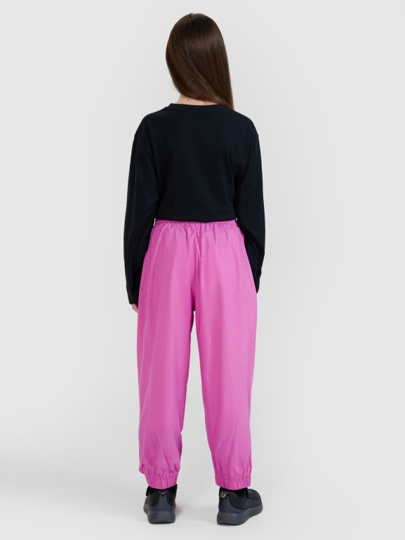 Dziewczęca spodnie dresowe joggery 4F 4FJRSS25TTROF1465 - różowe