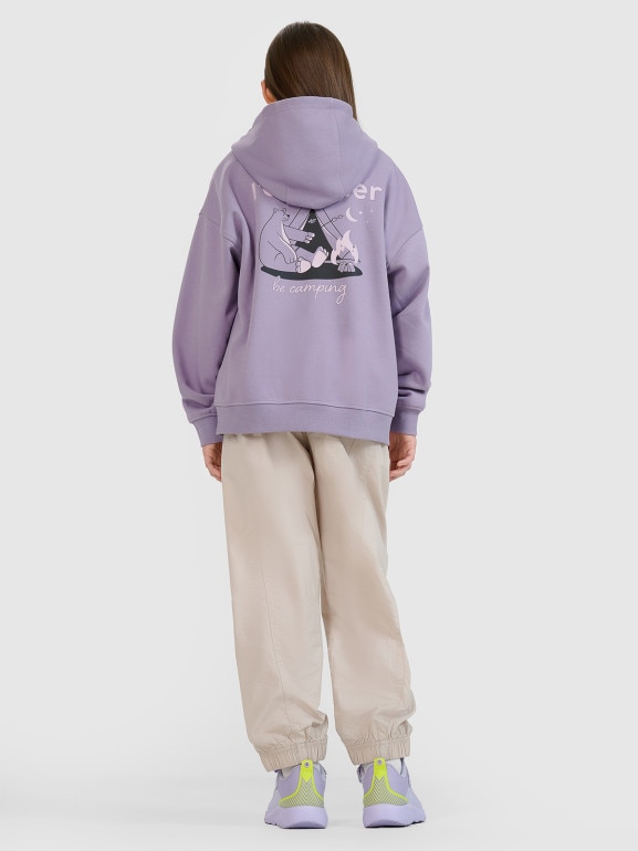 Dziewczęca spodnie dresowe joggery 4F 4FJRSS25TTROF1465 - beżowe