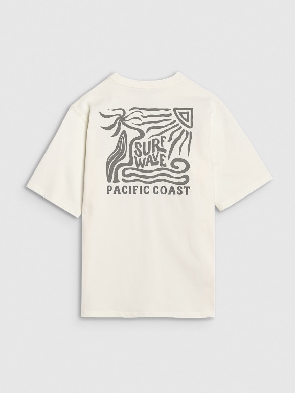 Chłopięcy t-shirt z nadrukiem 4FJRSS25TTSHM2866 - biały