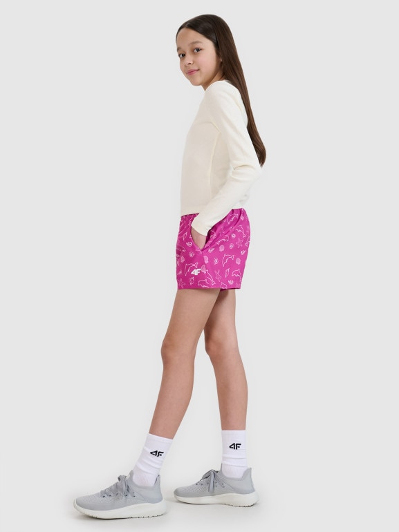 Dziewczęce spodenki plażowe 4F 4FJRSS25UBDSF179 - multikolor