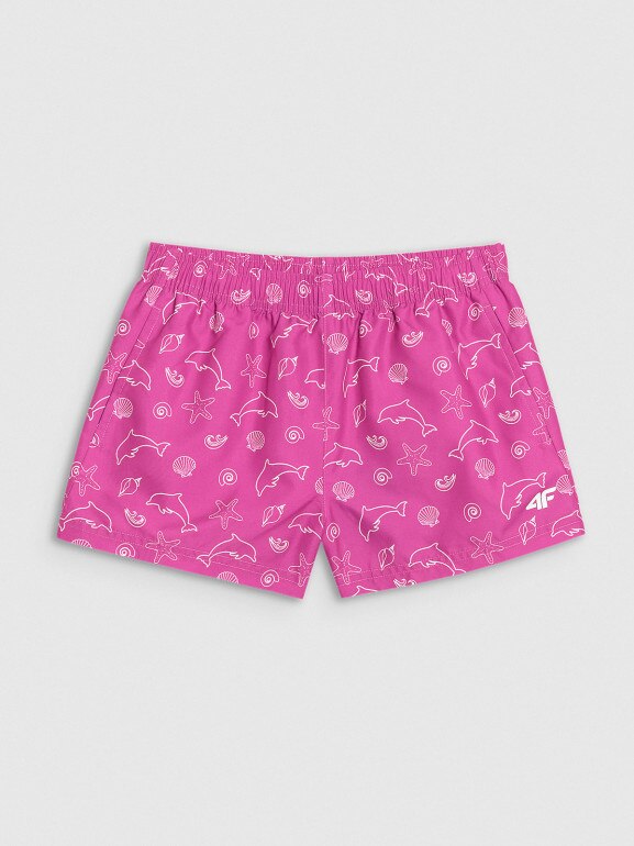 Dziewczęce spodenki plażowe 4F 4FJRSS25UBDSF179 - multikolor