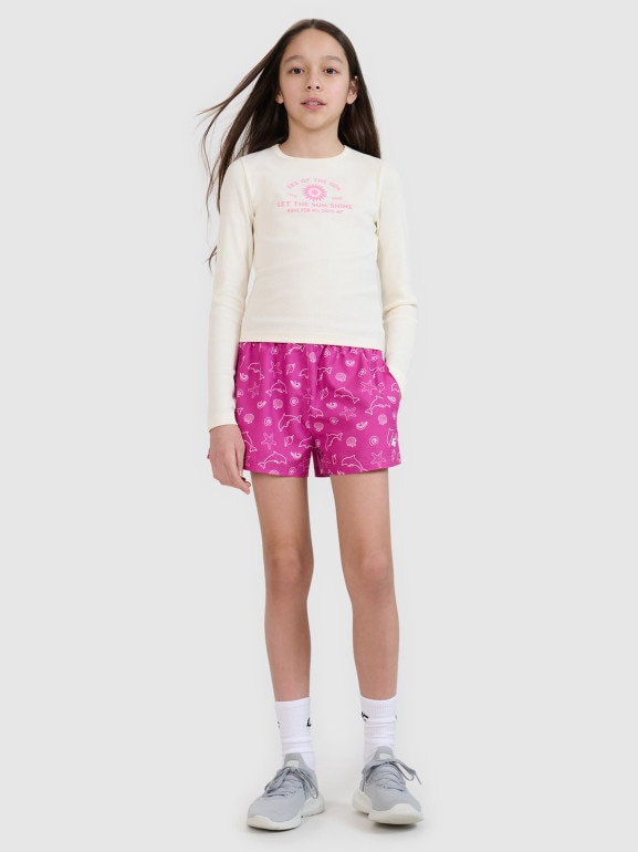 Dziewczęce spodenki plażowe 4F 4FJRSS25UBDSF179 - multikolor