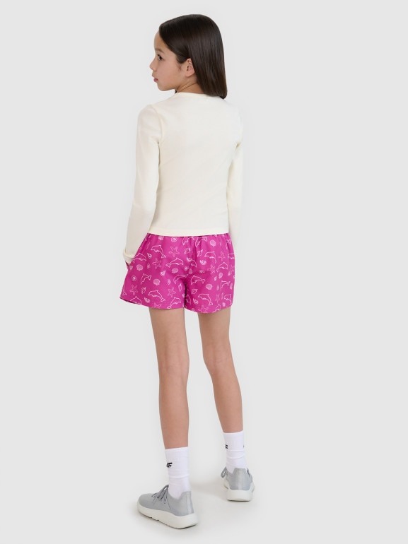 Dziewczęce spodenki plażowe 4F 4FJRSS25UBDSF179 - multikolor