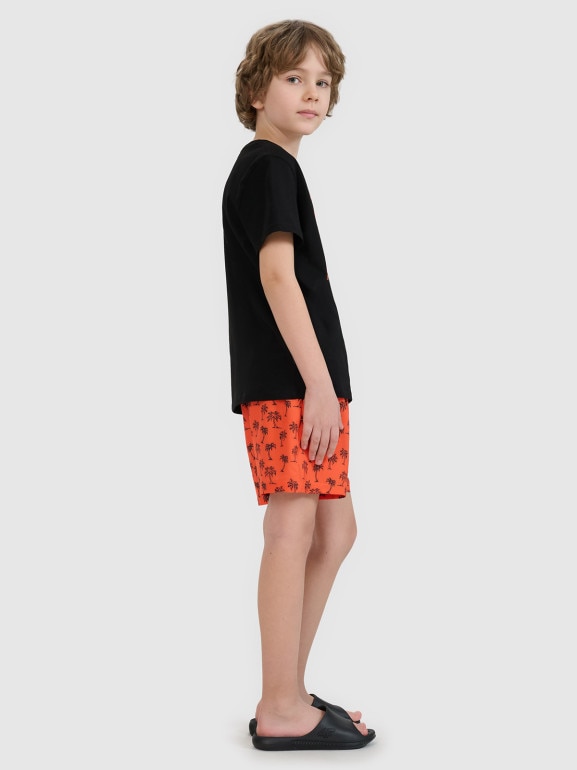 Chłopięce spodenki plażowe 4F 4FJRSS25UBDSM183 - pomarańczowe