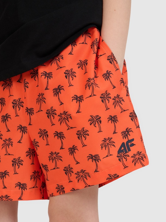 Chłopięce spodenki plażowe 4F 4FJRSS25UBDSM183 - pomarańczowe