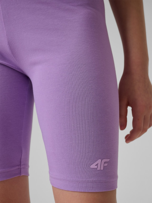 Dziewczęce kolarki dzianinowe 4F 4FJRSS26TSTIF033 - fioletowe