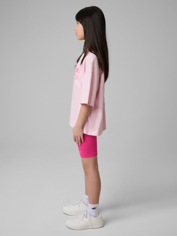 Dziewczęce kolarki dzianinowe 4F 4FJRSS26TSTIF033 - różowe