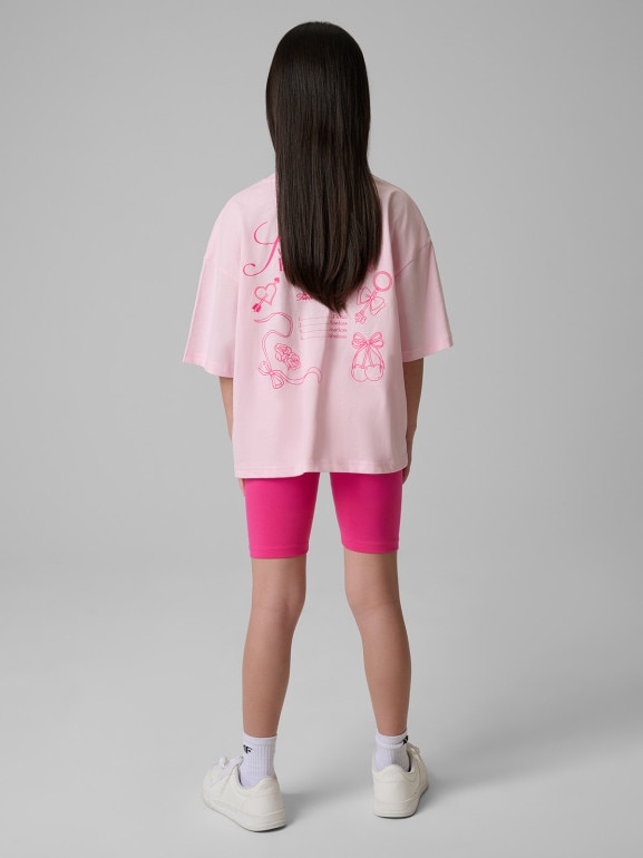 Dziewczęce kolarki dzianinowe 4F 4FJRSS26TSTIF033 - różowe