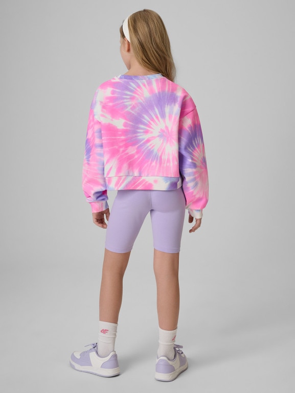 Dziewczęce kolarki dzianinowe 4F 4FJRSS26TSTIF038 - fioletowe