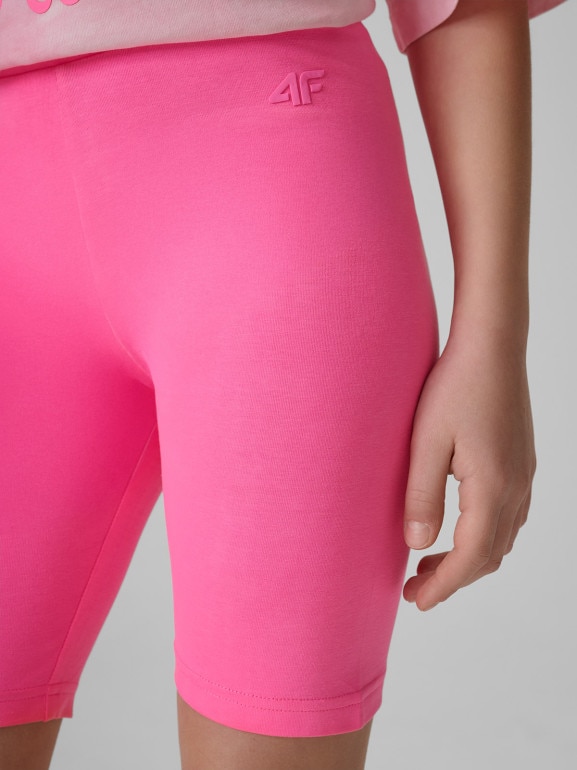Dziewczęce kolarki dzianinowe 4F 4FJRSS26TSTIF038 - różowe