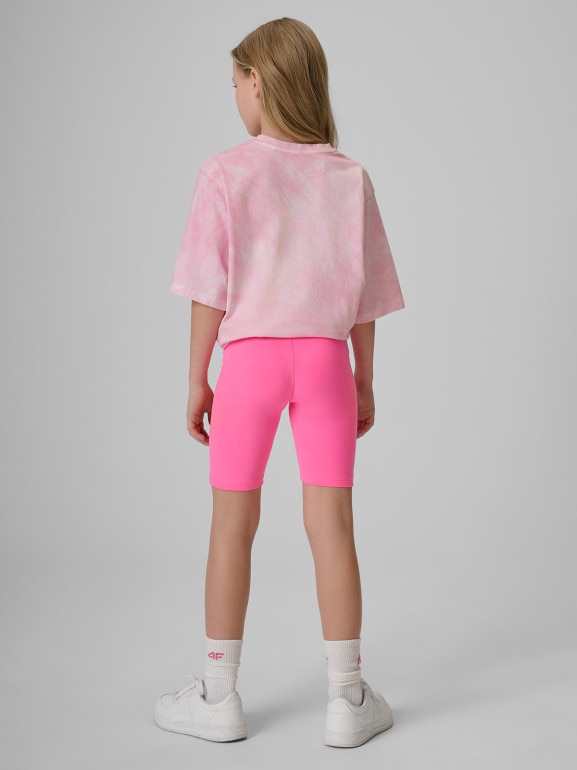Dziewczęce kolarki dzianinowe 4F 4FJRSS26TSTIF038 - różowe