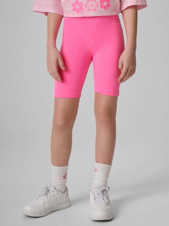 Dziewczęce kolarki dzianinowe 4F 4FJRSS26TSTIF038 - różowe