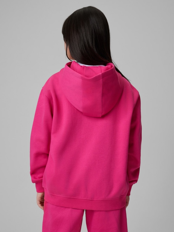 Dziewczęca bluza rozpinana z kapturem 4F 4FJRSS26TSWSF2715 - różowa