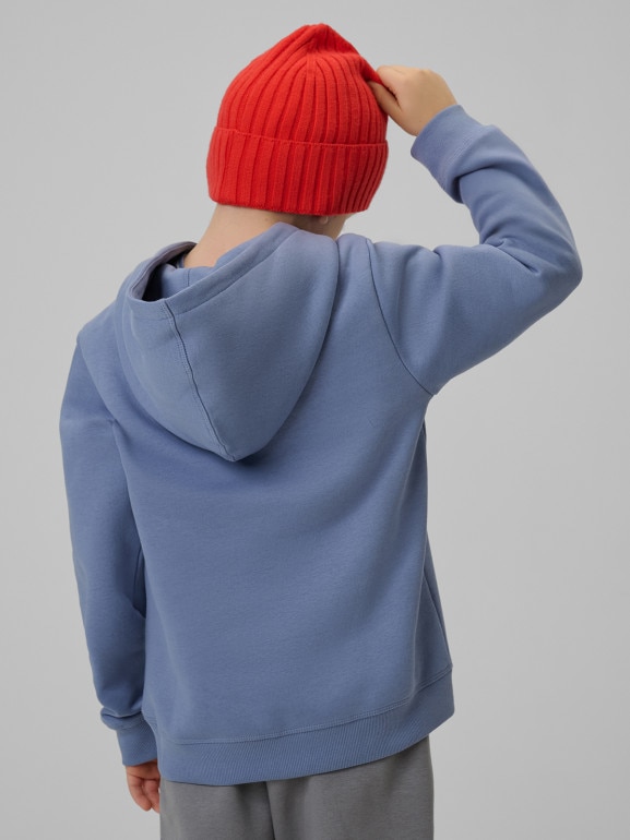 Chłopięca bluza nierozpinana z kapturem 4F 4FJRSS26TSWSM2637 - denim