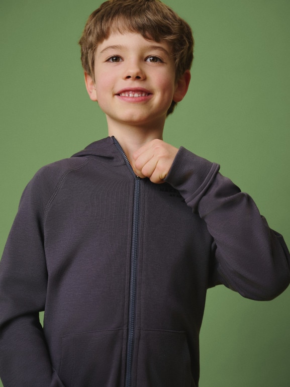 Chłopięca bluza rozpinana z kapturem 4F 4FJRSS26TSWSM2825 - szara