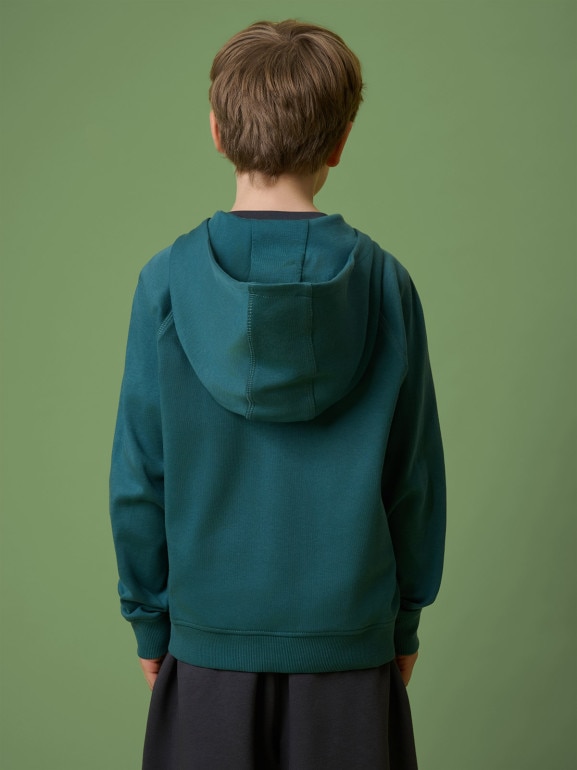 Chłopięca bluza rozpinana z kapturem 4F 4FJRSS26TSWSM2825 - turkusowa
