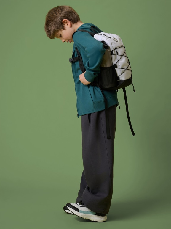 Chłopięca bluza rozpinana z kapturem 4F 4FJRSS26TSWSM2825 - turkusowa