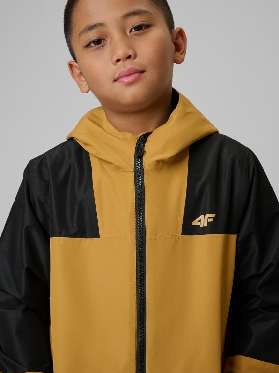 Chłopięca kurtka przejściowa 4F 4FJRSS26TTJAM1137 - brązowa