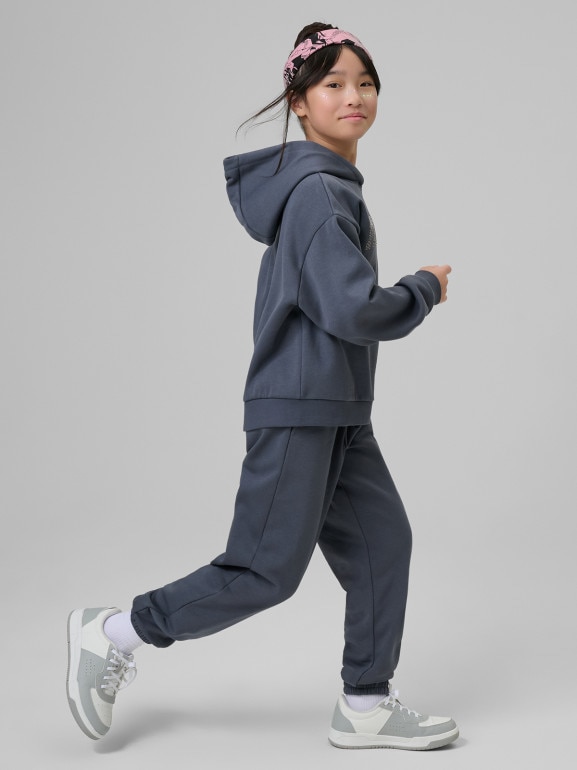 Dziewczęce spodnie dresowe joggery4f 4FJRSS26TTROF1729 - szare