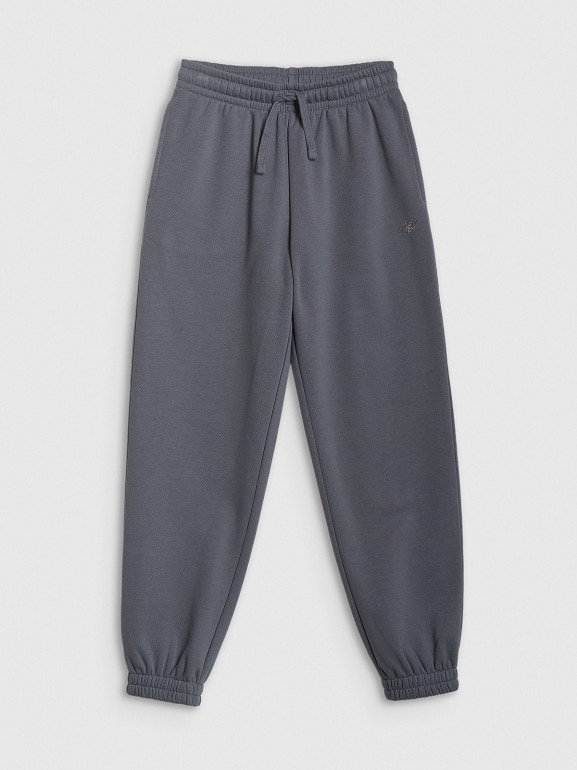 Dziewczęce spodnie dresowe joggery4f 4FJRSS26TTROF1729 - szare