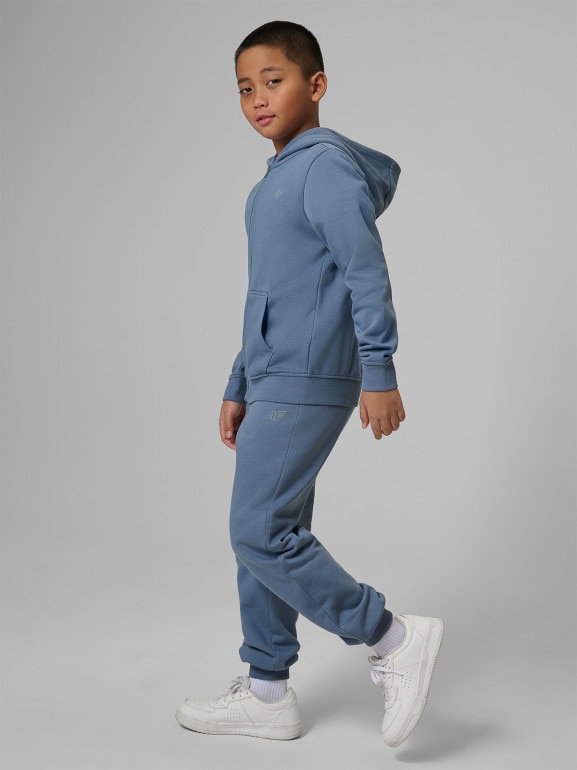 Chłopięce spodnie dresowe joggery 4F 4FJRSS26TTROM1824 - denim