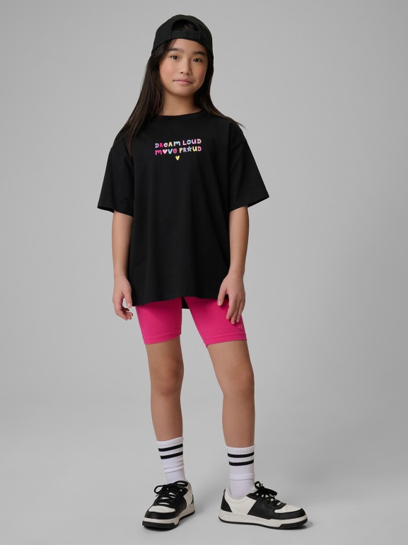 Dziewczęcy t-shirt z nadrukiem 4F 4FJRSS26TTSHF4137 - czarny