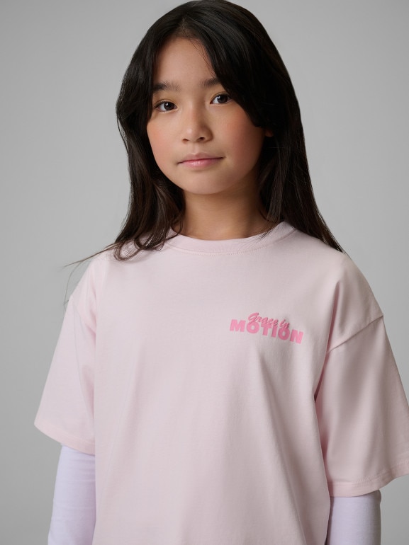 Dziewczęcy t-shirt z nadrukiem 4F 4FJRSS26TTSHF4137 - różowy