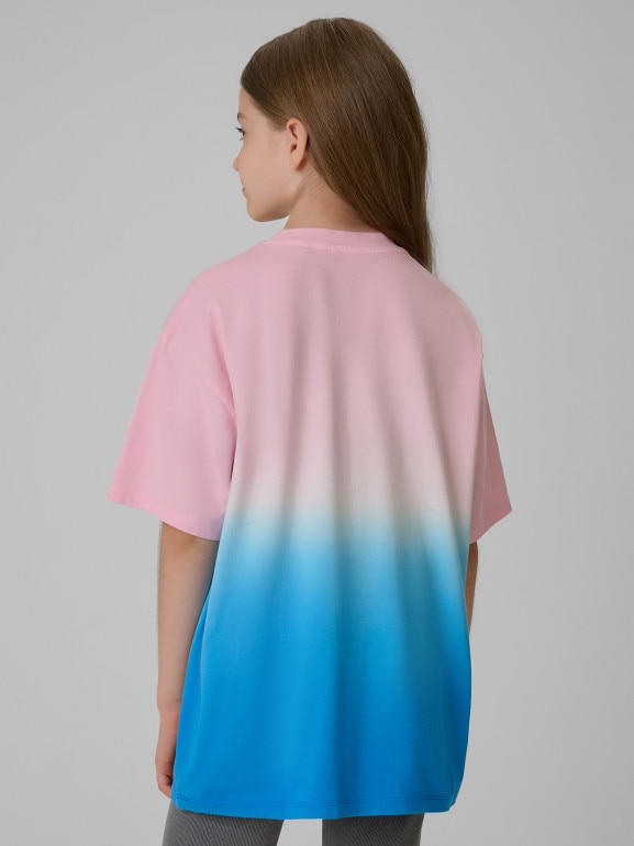 Dziewczęcy t-shirt z nadrukiem 4F 4FJRSS26TTSHF4186 - multikolor