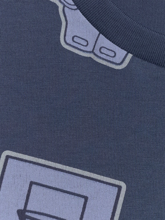 Chłopięcy t-shirt z nadrukiem 4F 4FJRSS26TTSHM3466 - granatowy