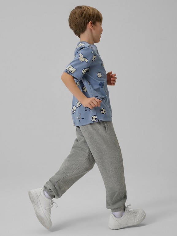 Chłopięcy t-shirt z nadrukiem 4F 4FJRSS26TTSHM3466 - niebieski