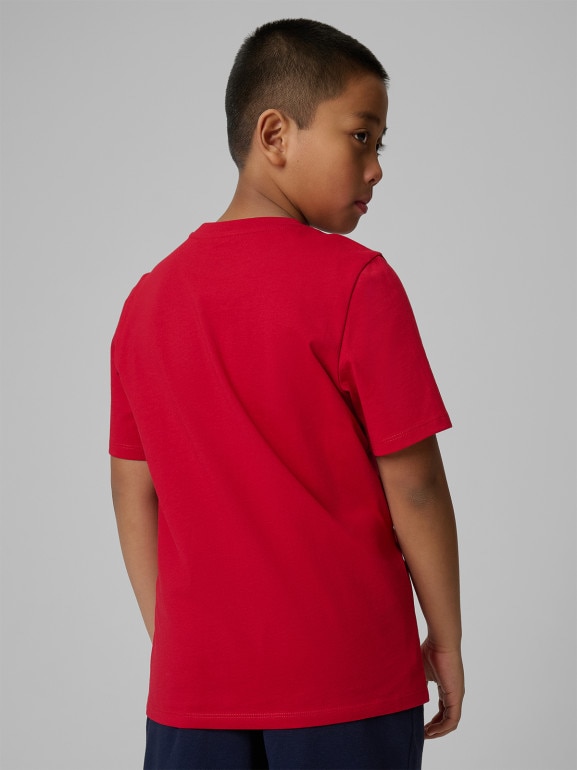 Chłopięcy t-shirt bez nadruku 4F 4FJRSS26TTSHM3598 - czerwony