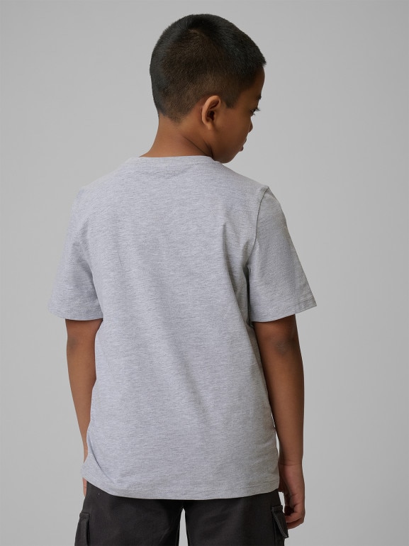 Chłopięcy t-shirt z nadrukiem 4F 4FJRSS26TTSHM3599 - szary