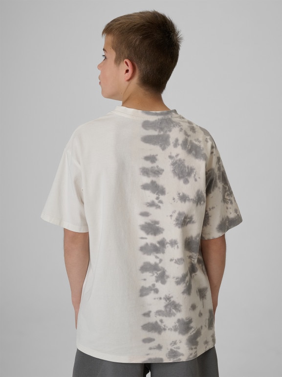 Chłopięcy t-shirt z nadrukiem 4F 4FJRSS26TTSHM4168 - szary